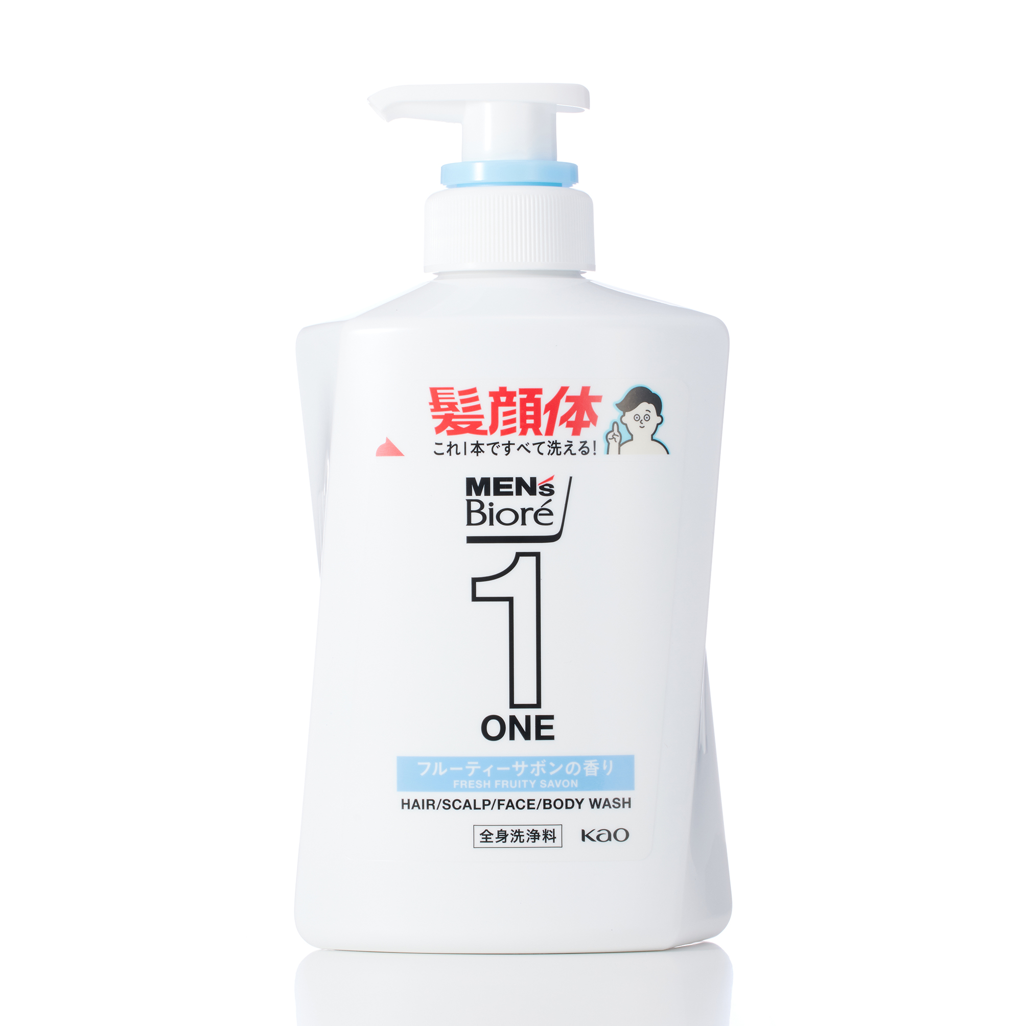 メンズビオレONEオールインワン 全身洗浄料 清潔感のあるフルーティサボン 本体 480ML