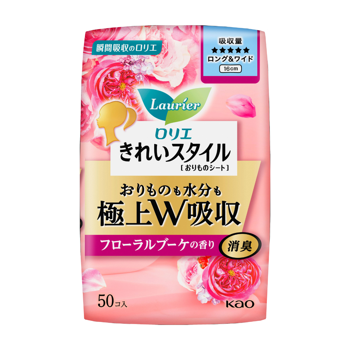 ロリエ きれいスタイル 極上W吸収 ロング＆ワイド フローラルブーケ 50コ