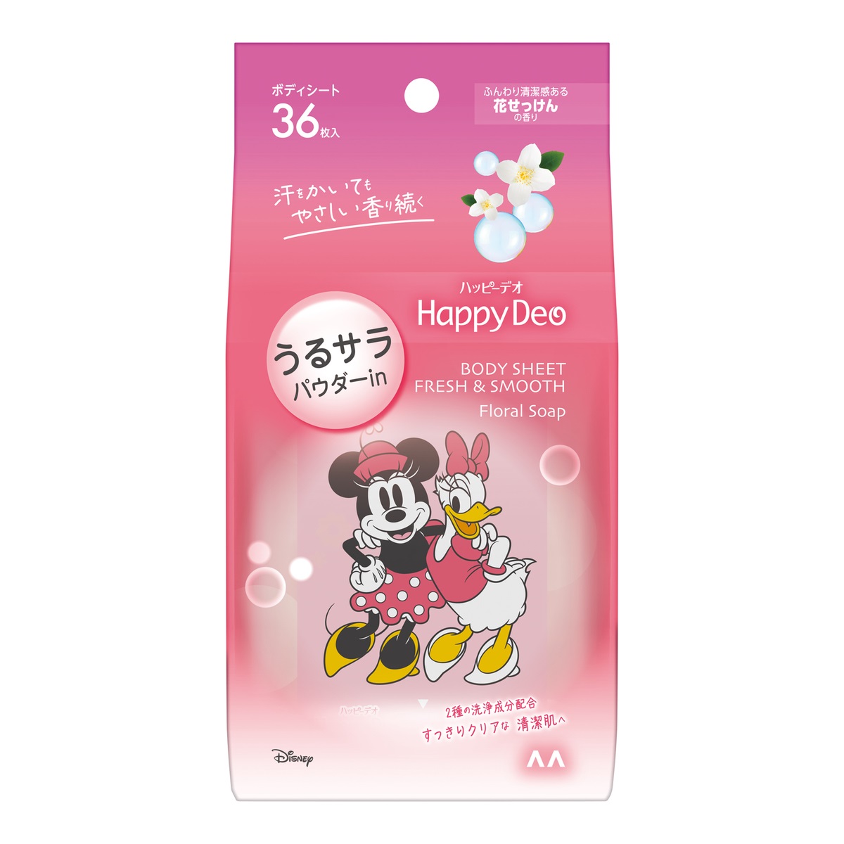 ハッピーデオボディシートうるサワ花せっけん３６枚