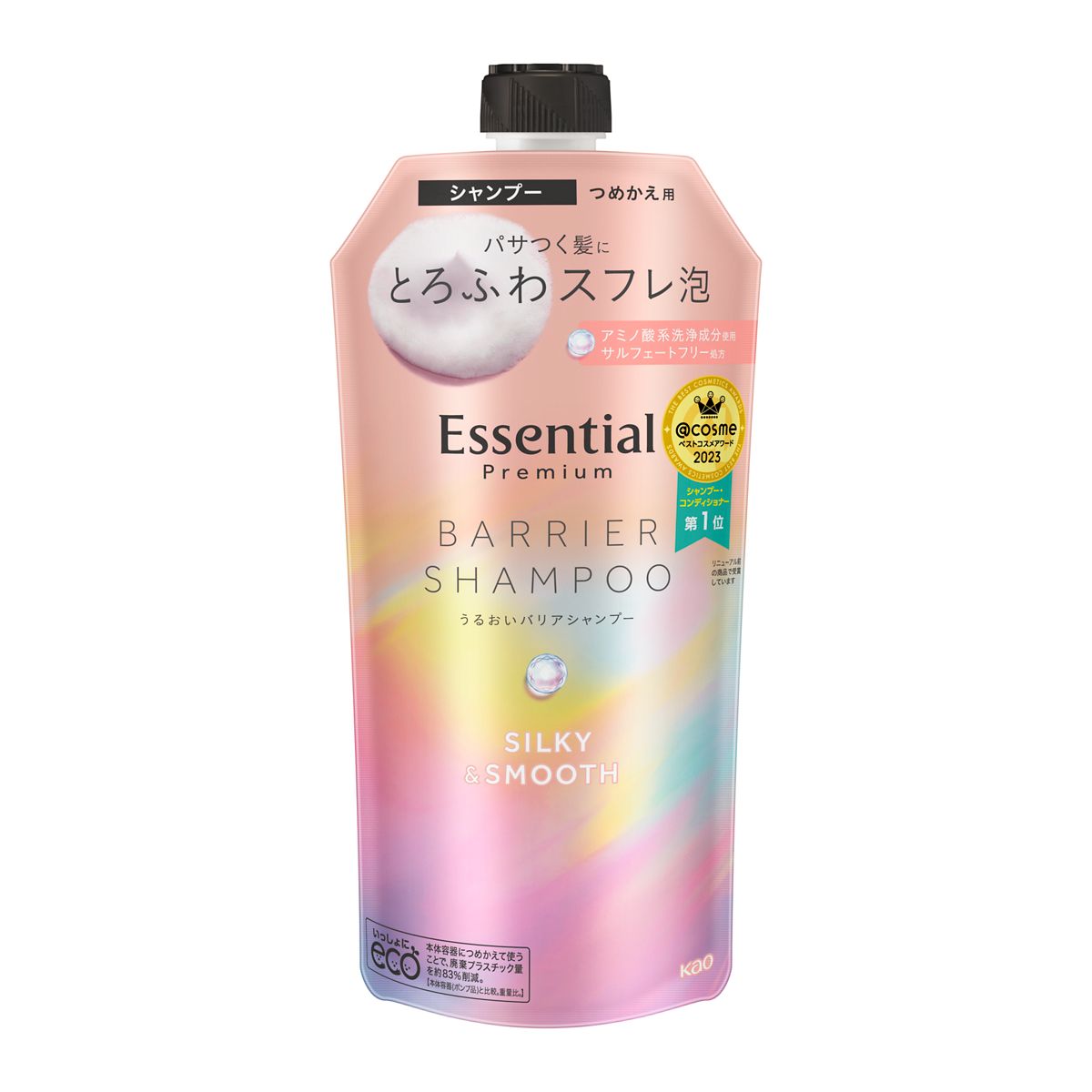 エッセンシャル　プレミアム　うるおいバリアシャンプー　シルキー＆スムース　つめかえ用　３４０ｍｌ
