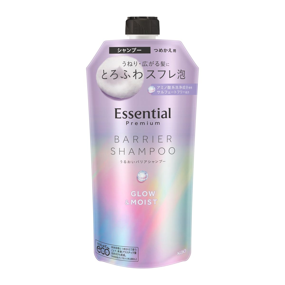 エッセンシャル　プレミアム　うるおいバリアシャンプー　グロウ＆モイスト　つめかえ用　３４０ｍｌ