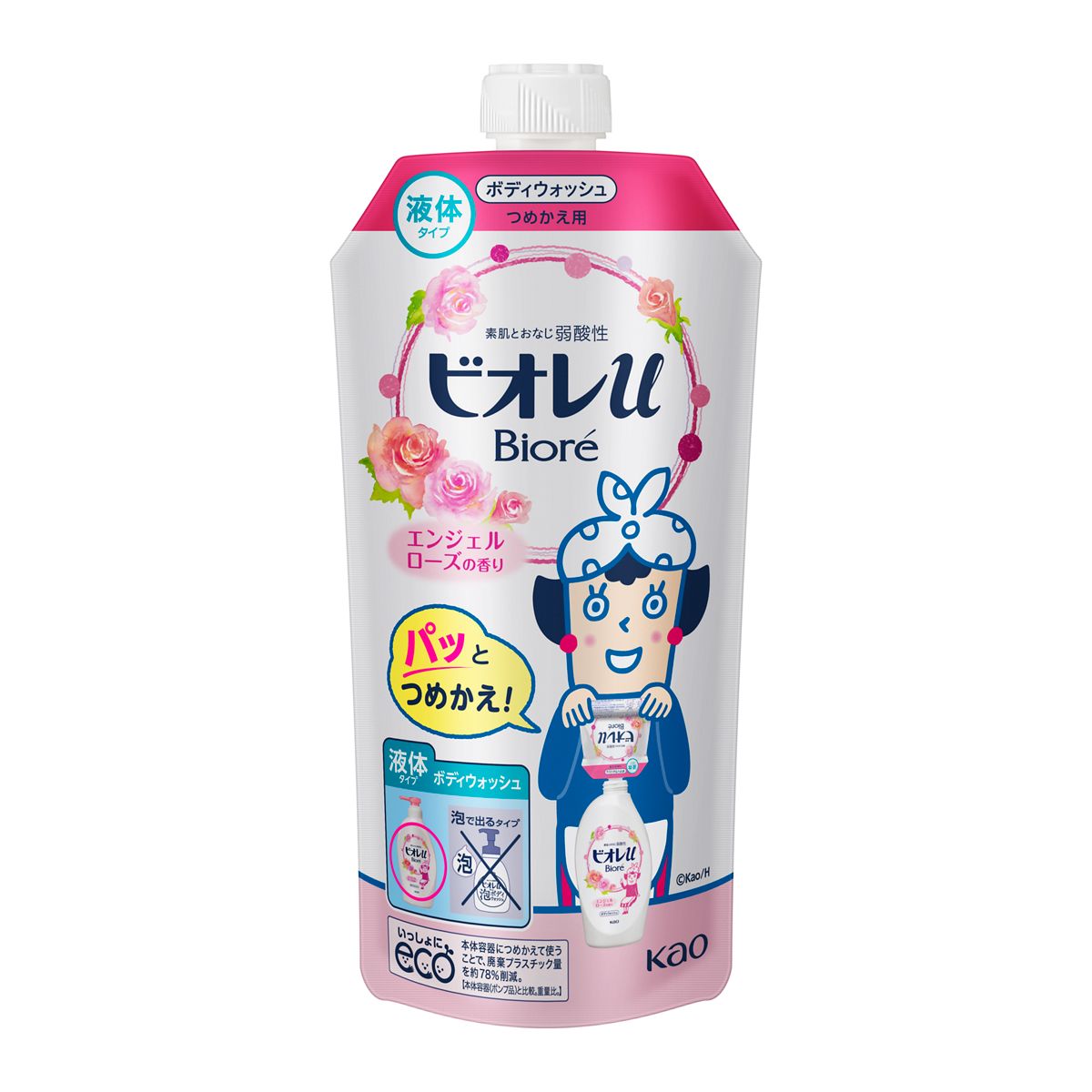 ビオレｕ　エンジェルローズの香り　つめかえ用　３４０ｍｌ