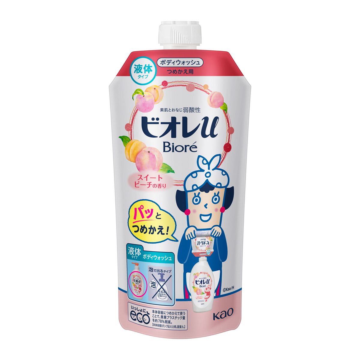 ビオレｕ　スイートピーチの香り　つめかえ用　３４０ｍｌ