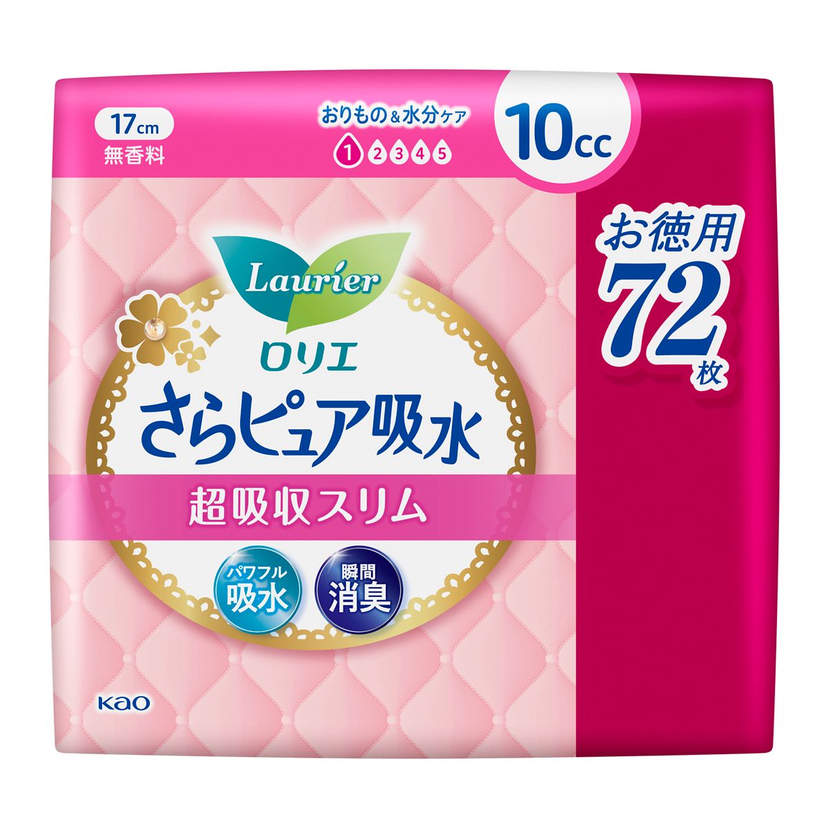 ロリエさらピュア吸水　超吸収スリム　１０ｃｃ無香料　スーパージャンボ７２枚