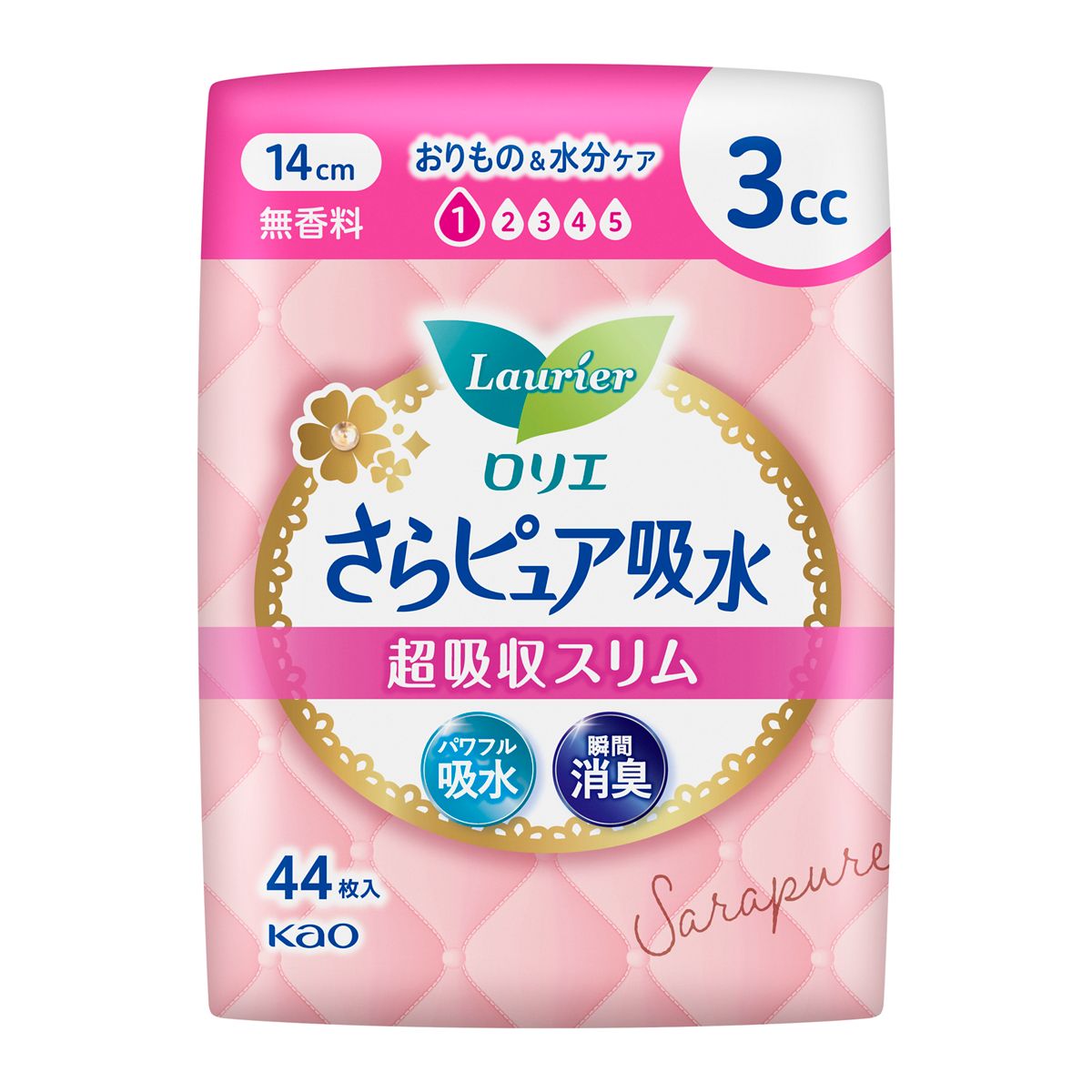 ロリエさらピュア吸水　超吸収スリム　３ｃｃ無香料４４枚