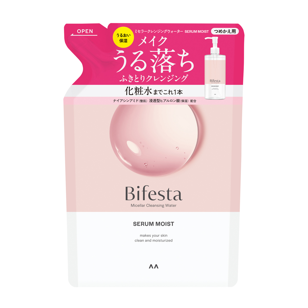 ビフェスタ　ミセラークレンジングウォーター　セラムモイスト　つめかえ用