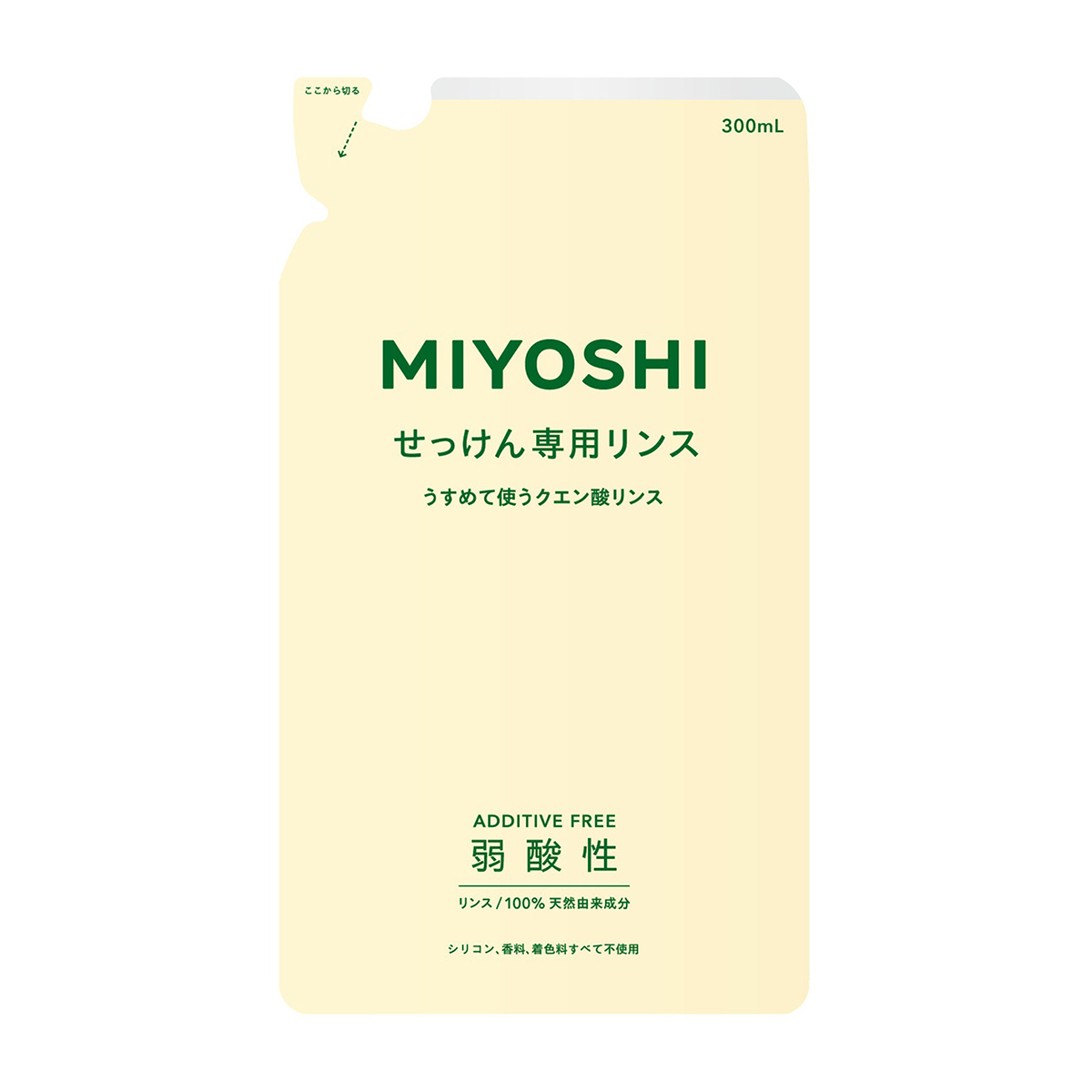 無添加せっけん専用リンス リフィル　300ml