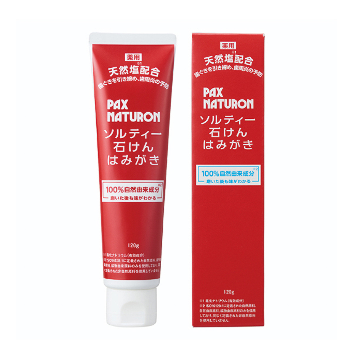 パックスナチュロン　ソルティー石けんはみがき　120ｇ