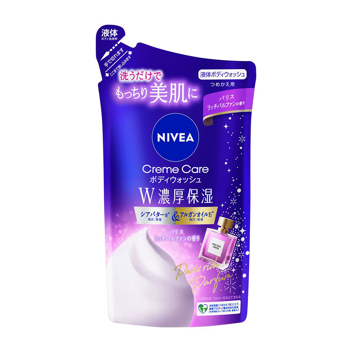 ニベア　クリームケアボディウォッシュ　W濃厚保湿　パリスリッチパルファンの香り　つめかえ用　３４０ｍｌ