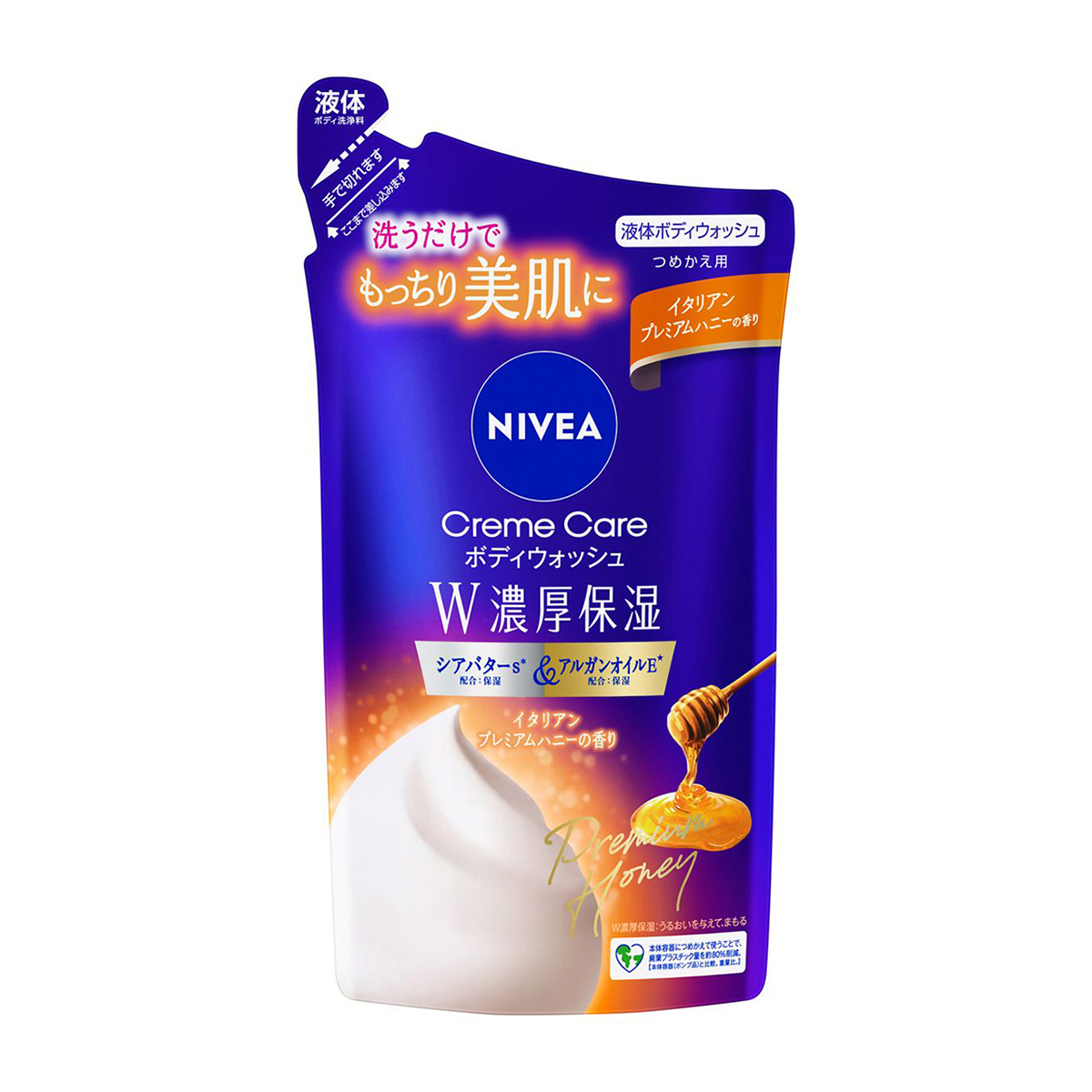 ニベア　クリームケアボディウォッシュ　W濃厚保湿　イタリアンプレミアムハニーの香り　つめかえ用　３４０ｍｌ