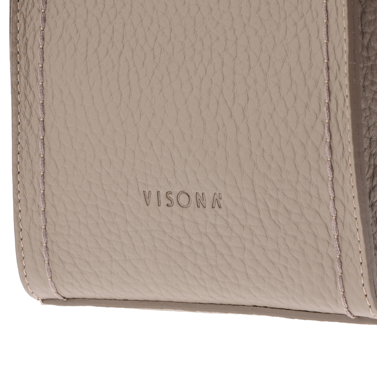 VISONA カーフレザートップハンドルバッグ