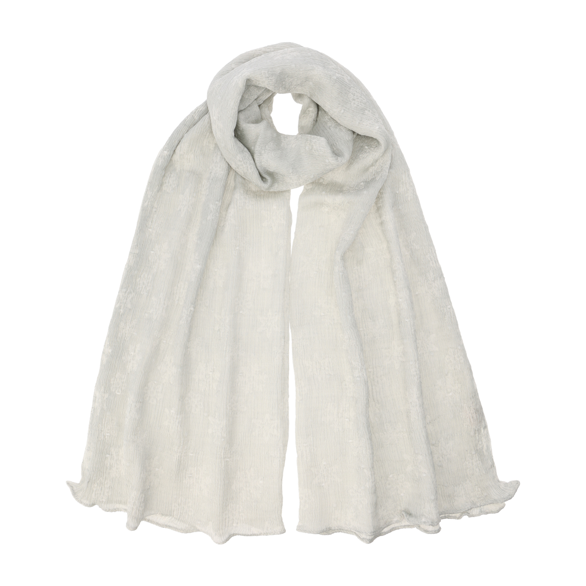 シルク雪の結晶柄ストール