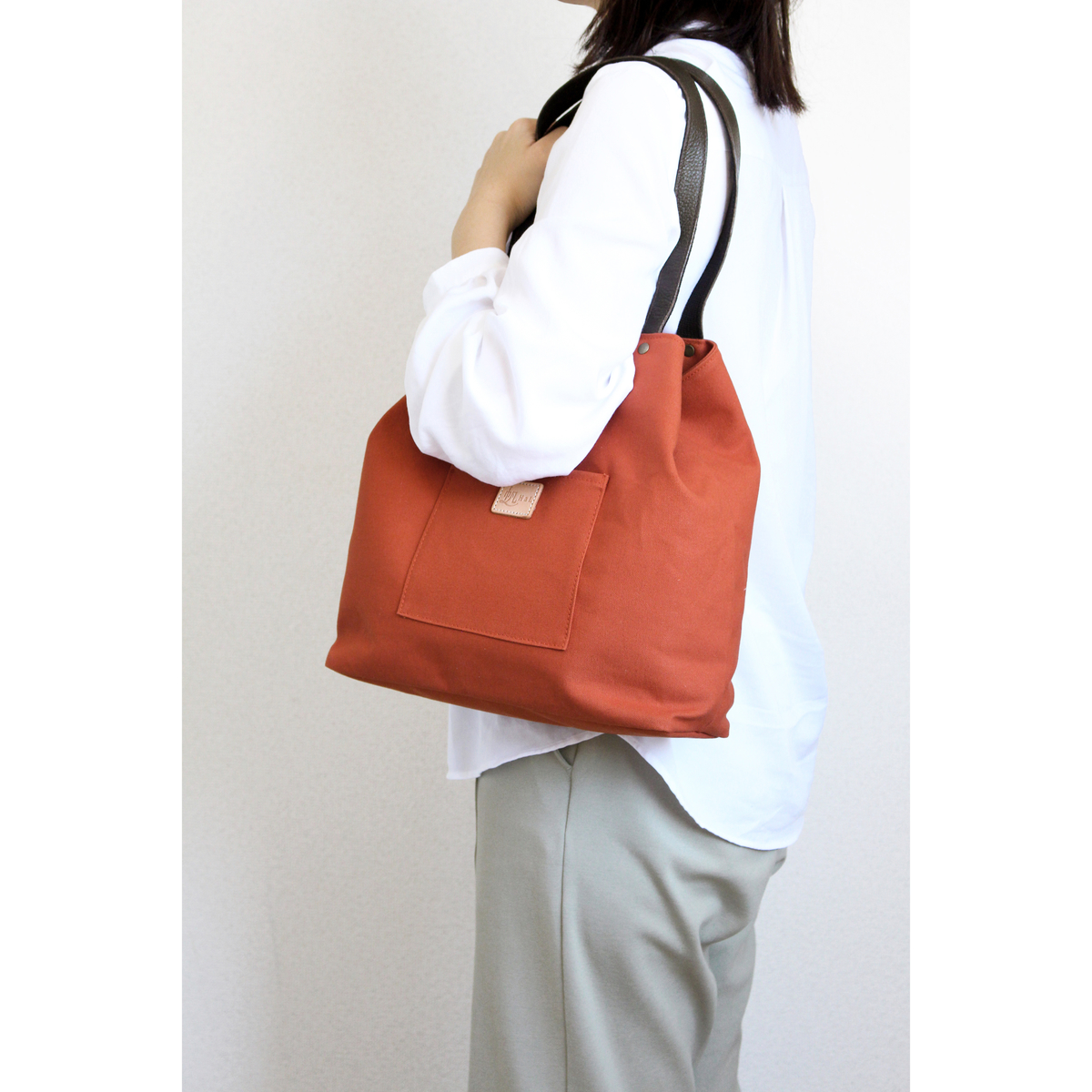 倉敷産帆布×姫路レザー Aライントート