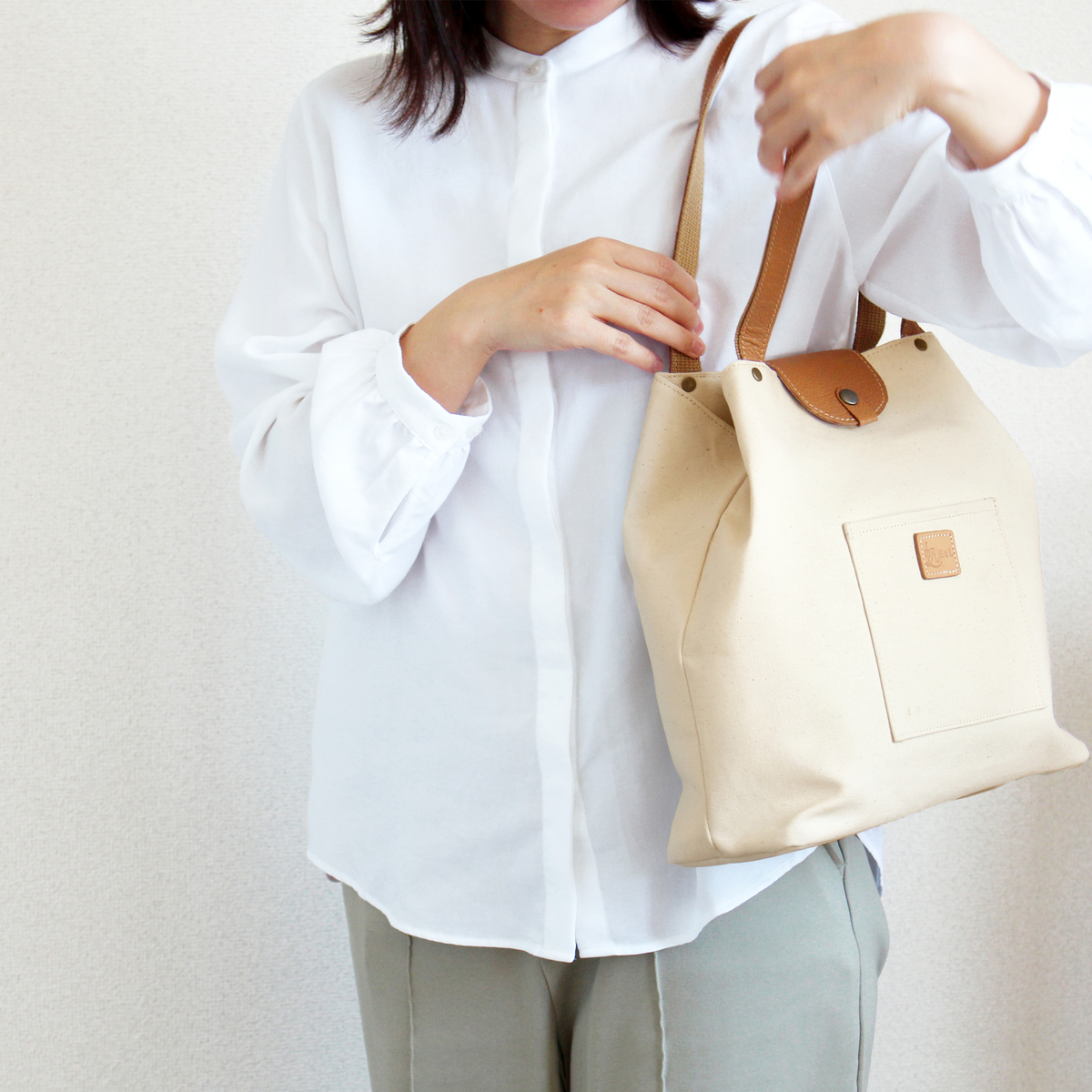 倉敷産帆布×姫路レザー Aライントート