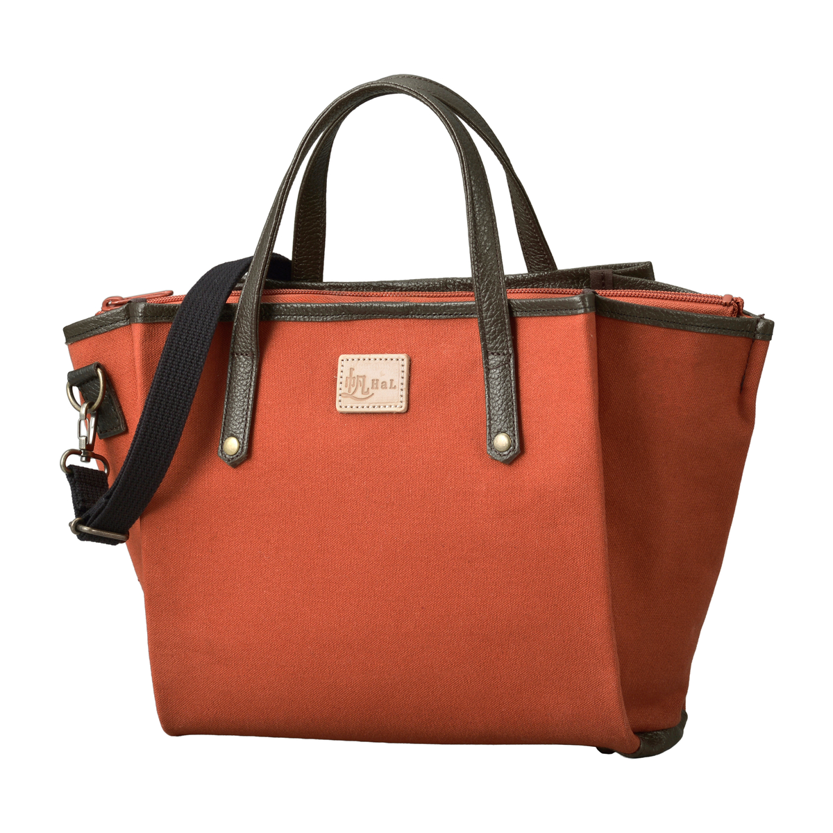 倉敷産帆布×姫路レザー プリーツショルダーバッグ