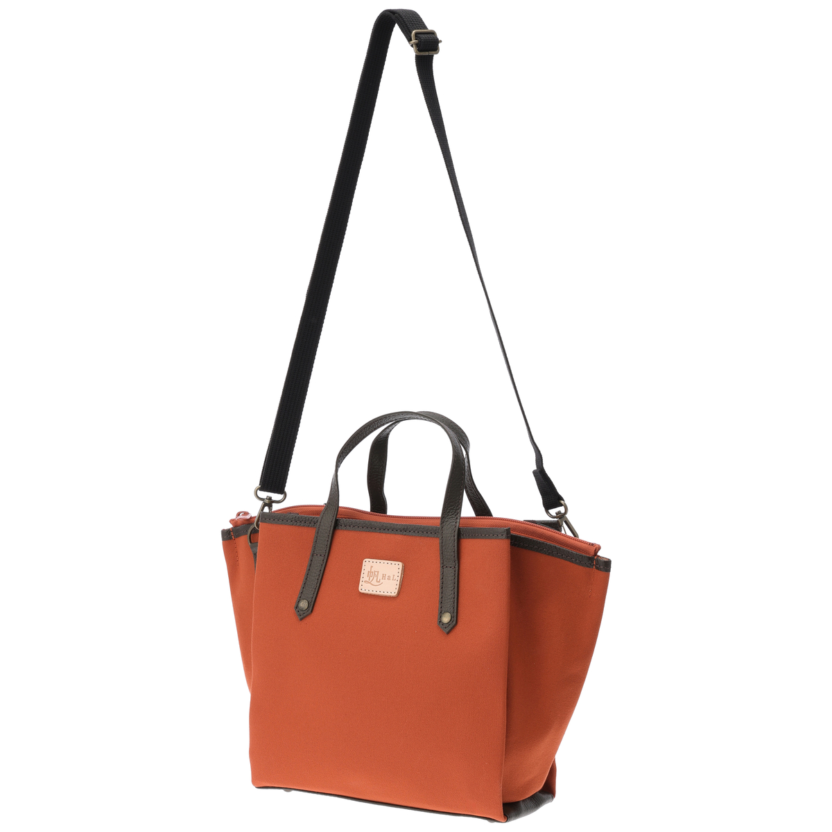 倉敷産帆布×姫路レザー プリーツショルダーバッグ