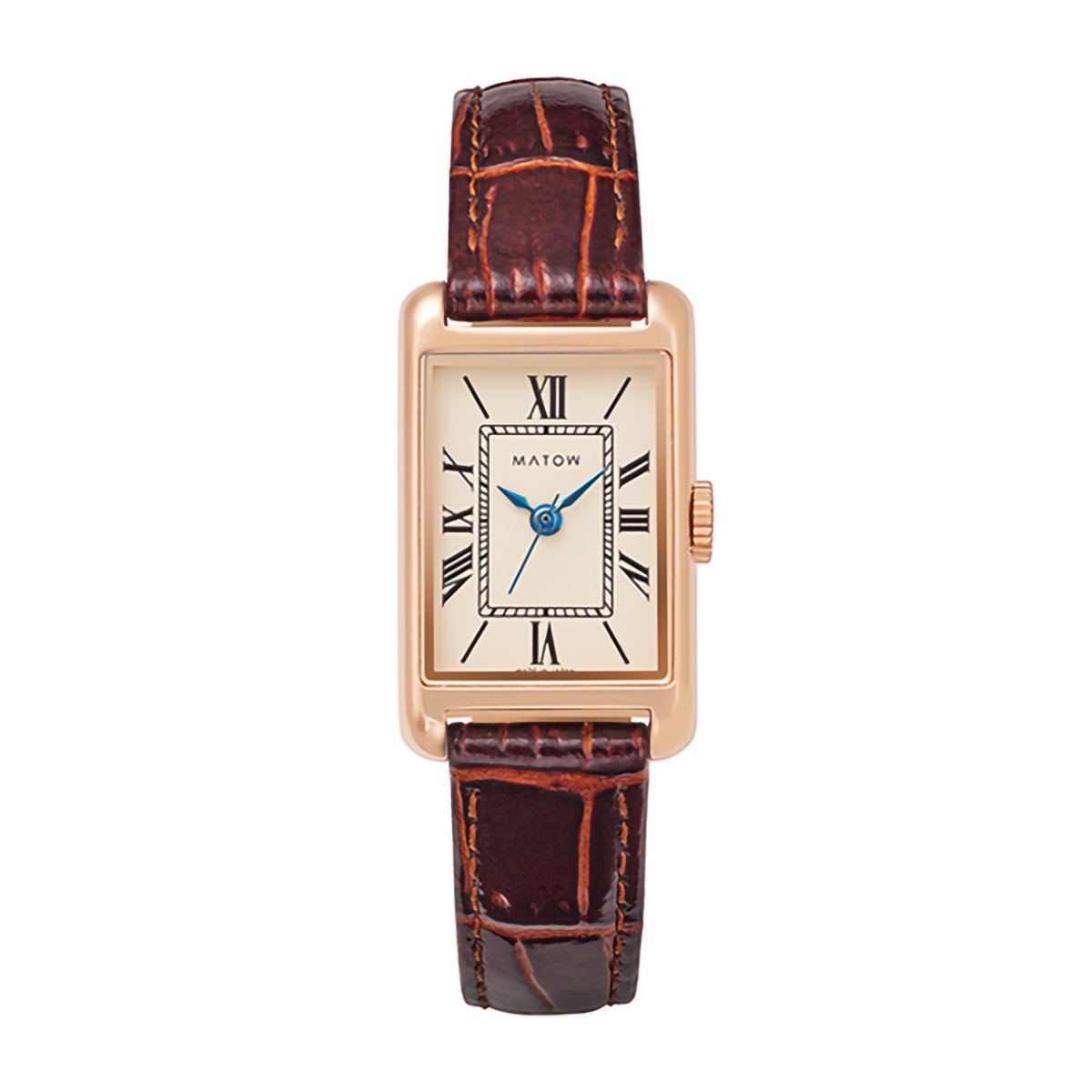 MATOW 腕時計 朧月 SQUARE ROSE GOLD BROWN LEATHER | かぜとゆき