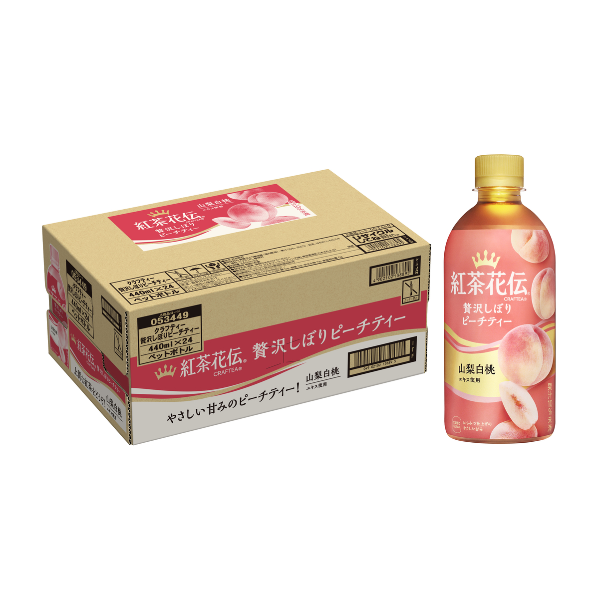 紅茶花伝 クラフティー 贅沢しぼりピーチティー 440mlPET（24本）