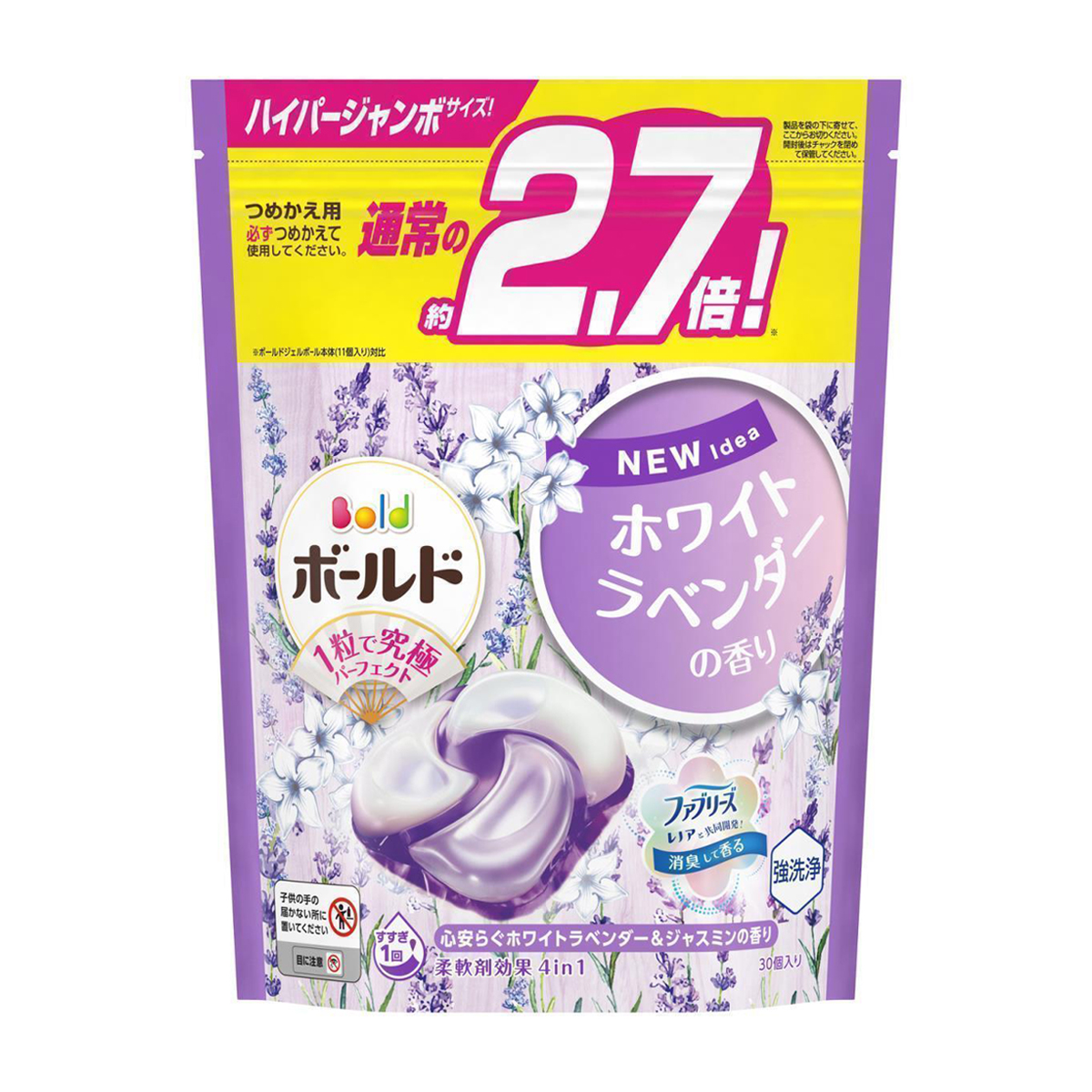 ボールド　ジェルボール　４ｉｎ１　ホワイトラベンダー＆ジャスミン　詰め替え　ハイパージャンボ　３０個