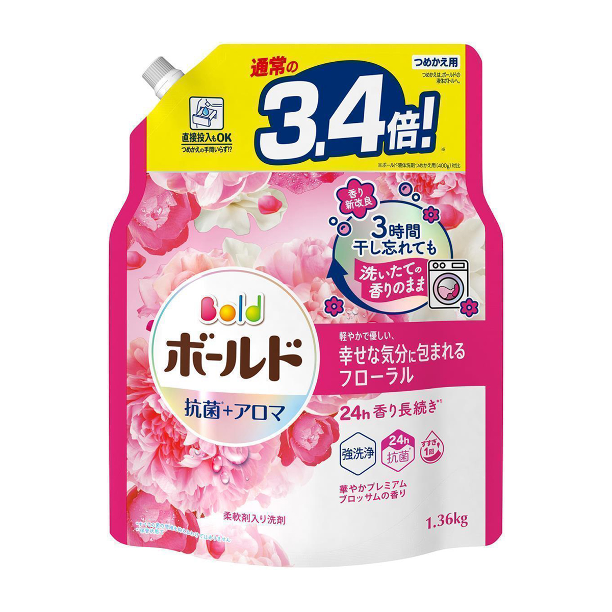 ボールド　洗濯洗剤　液体　プレミアムブロッサム　詰め替え　超ジャンボ　１３６０ｇ
