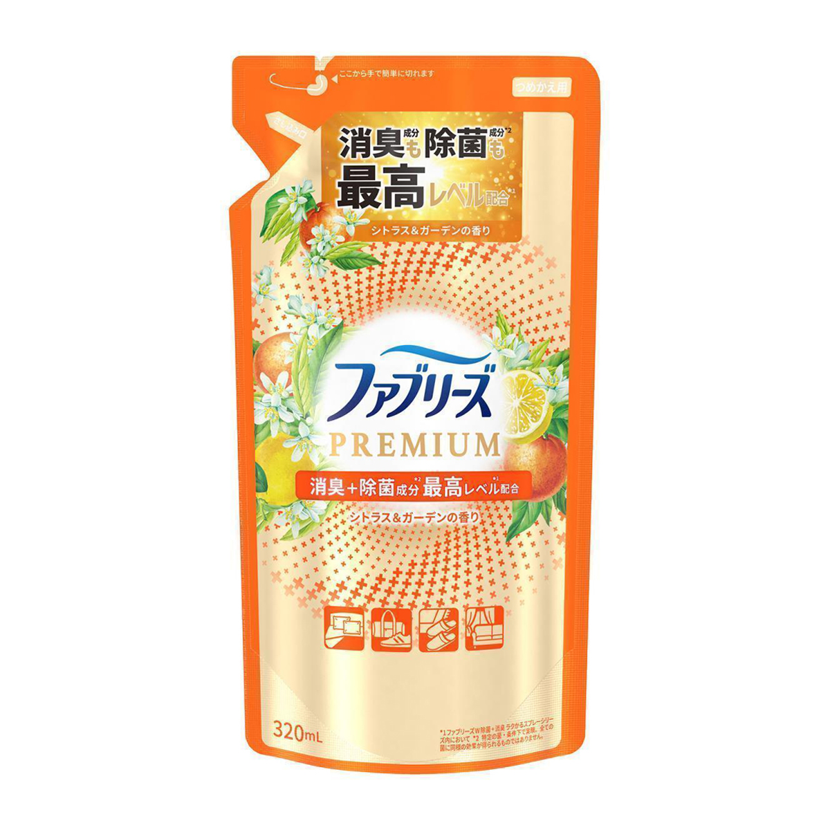 ファブリーズ　ＰＲＥＭＩＵＭ　シトラス＆ガーデンの香り　つめかえ用　３２０ｍｌ