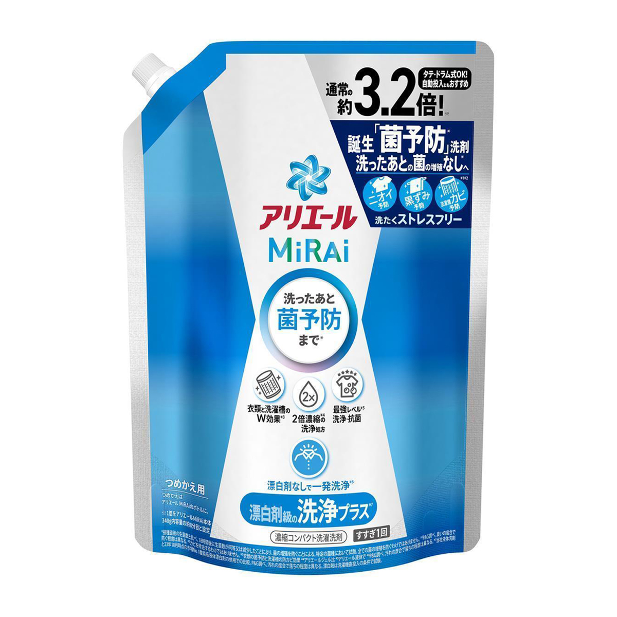アリエール　洗濯洗剤　ＭｉＲＡｉ　漂白剤級の洗浄プラス　詰め替え　９２０ｇ
