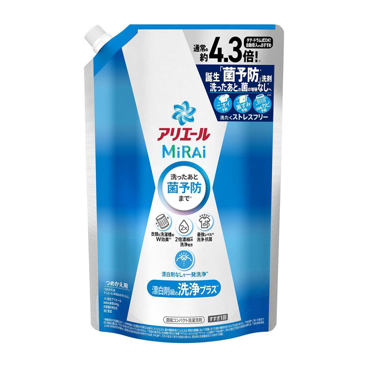 アリエール　洗濯洗剤　ＭｉＲＡｉ　漂白剤級の洗浄プラス　詰め替え　１．２２ｋｇ