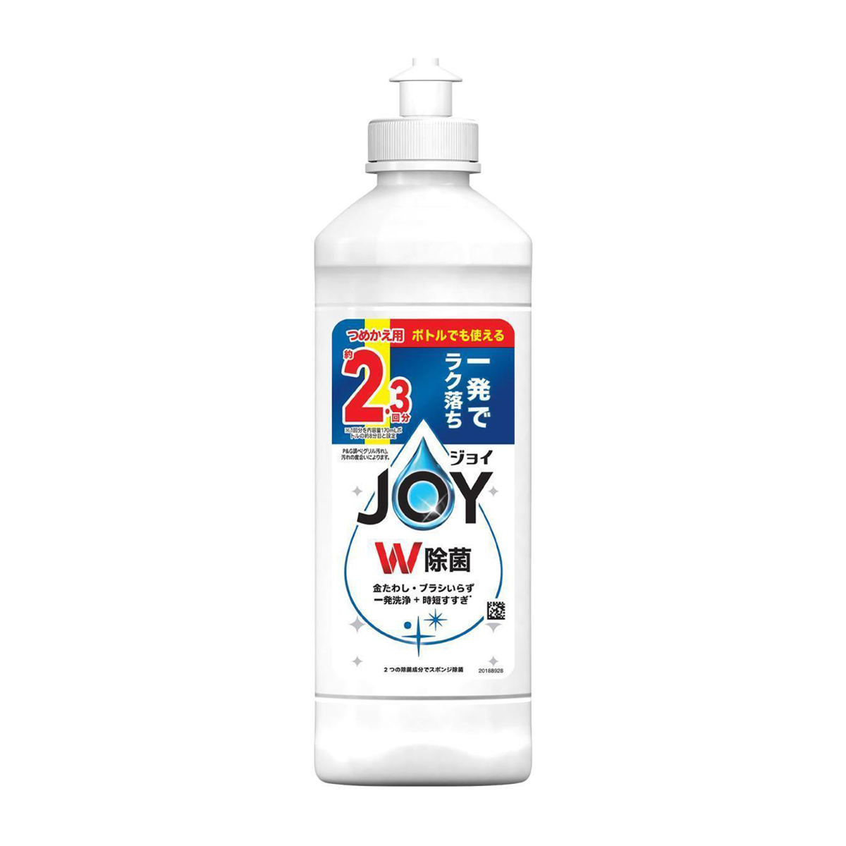 ジョイ　Ｗ除菌　食器用洗剤　さわやか微香　キャップ付き　詰め替え　３００ｍｌ
