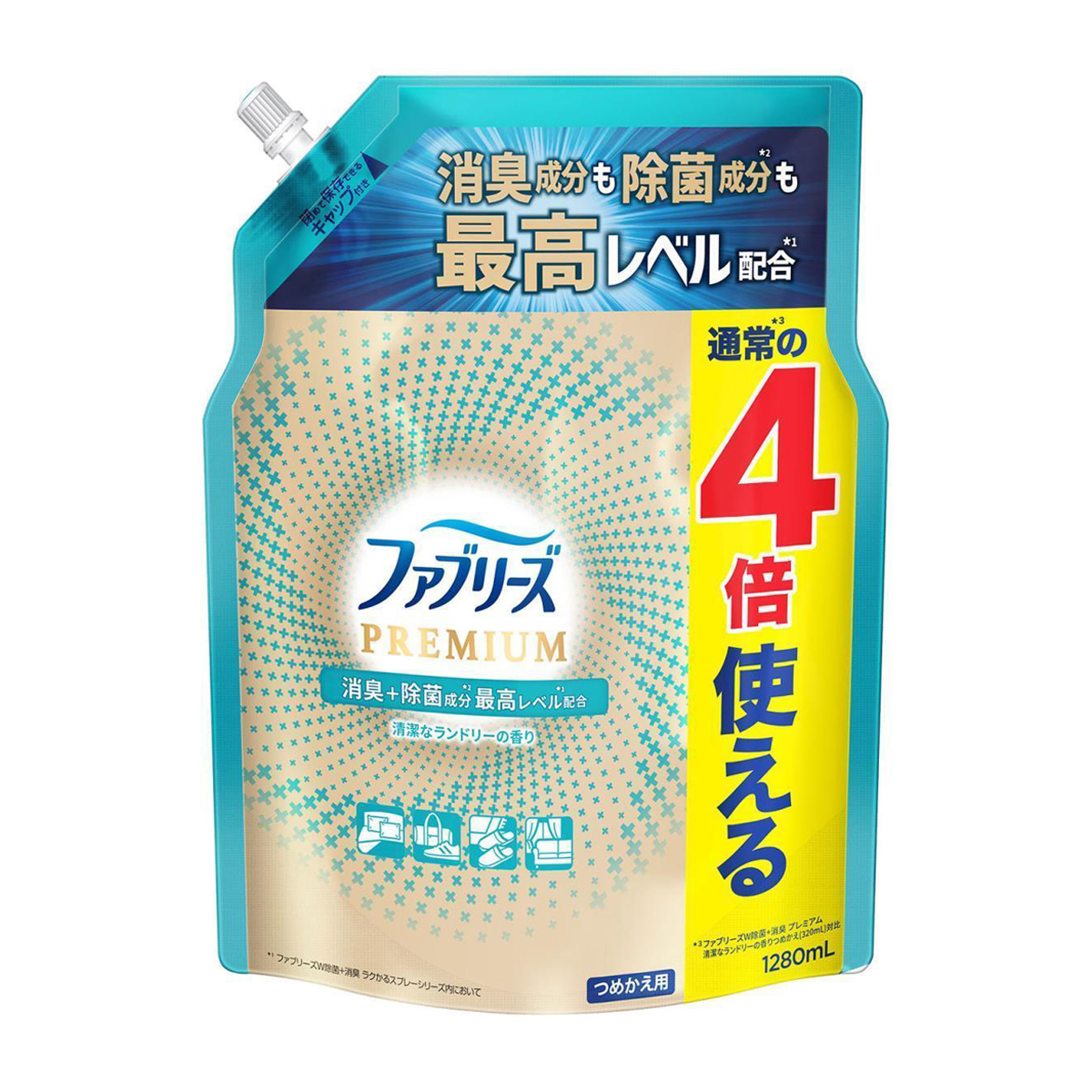 ファブリーズ　ＰＲＥＭＩＵＭ　清潔なランドリーの香り　つめかえ　１２８０ｍｌ