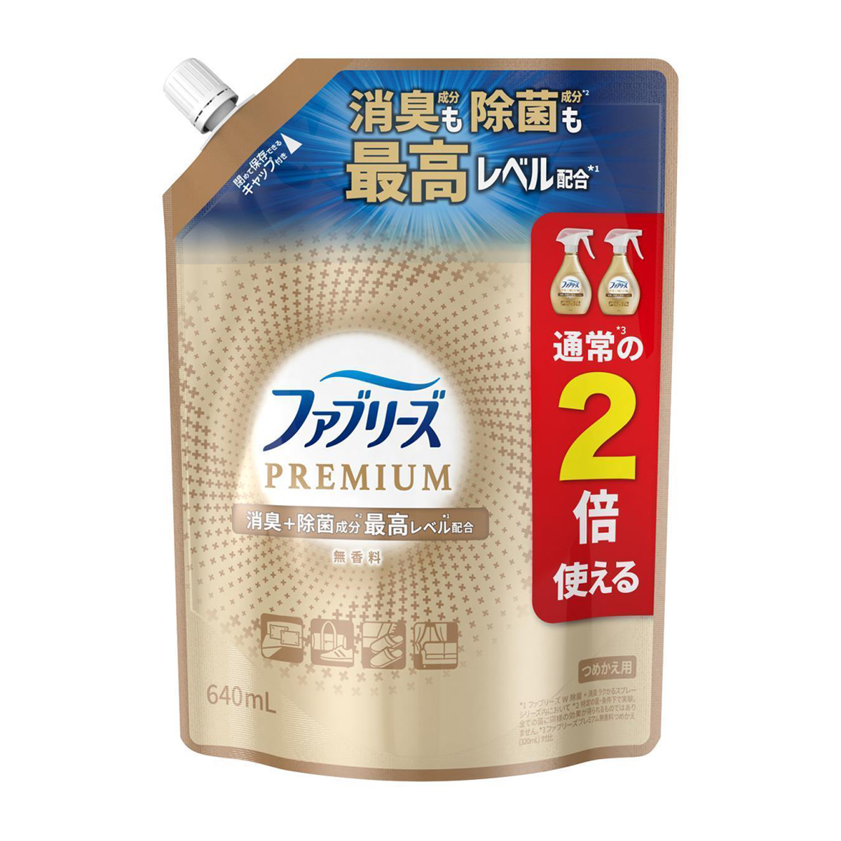 ファブリーズ　消臭スプレー　布用　ＰＲＥＭＩＵＭ　無香料　詰め替え　特大　６４０ｍｌ