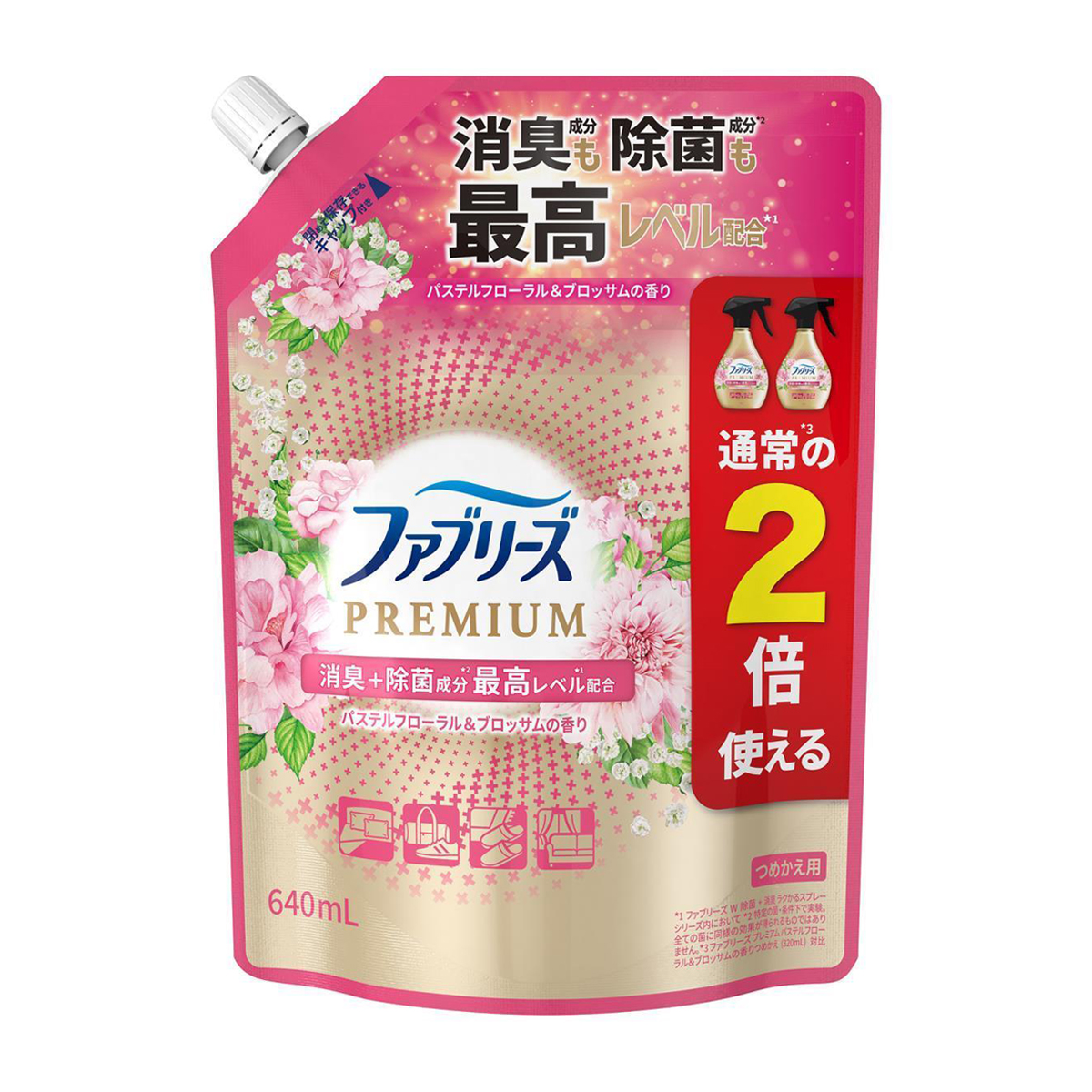 ファブリーズ　ＰＲＥＭＩＵＭ　パステルフローラル＆ブロッサムの香り　つめかえ用　特大　６４０ｍｌ