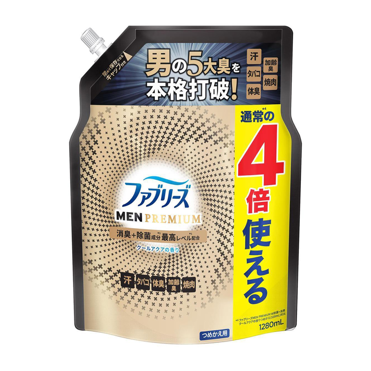 ファブリーズ　ＭＥＮ　ＰＲＥＭＩＵＭ　クールアクア　つめかえ　１２８０ｍｌ