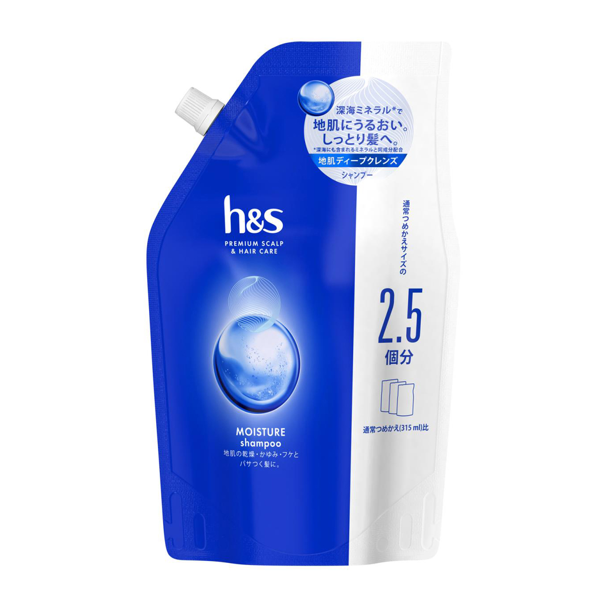 ｈ＆ｓ　モイスチャー　シャンプー　つめかえ　超特大サイズ　８００ｍｌ