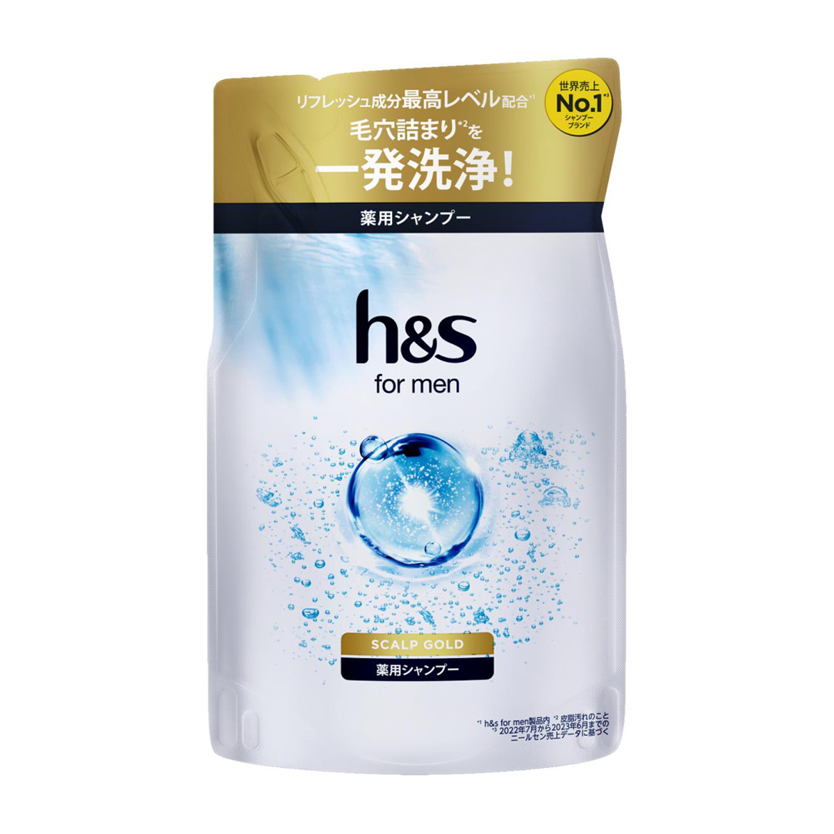 ｈ＆ｓ　ｆｏｒ　ｍｅｎ　スカルプゴールド　薬用シャンプー　詰め替え　３００ｍｌ