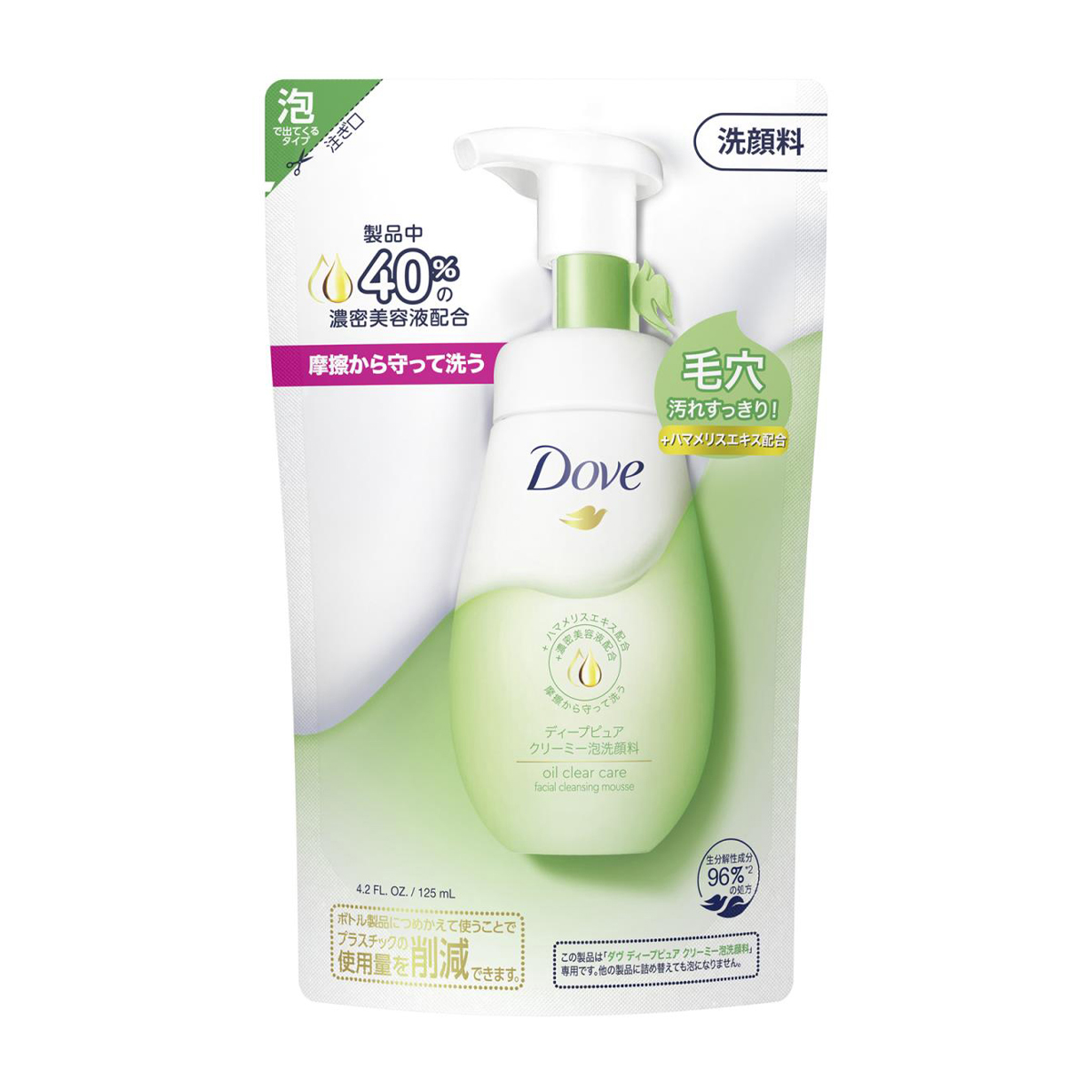 ダヴ ディープピュア クリーミー泡洗顔料 つめかえ用 125ml