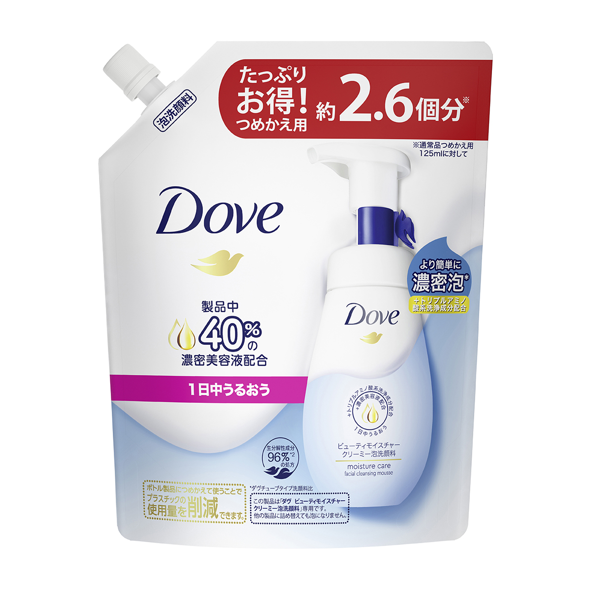ダヴ ビューティモイスチャー クリーミー泡洗顔料 つめかえ用 320ml