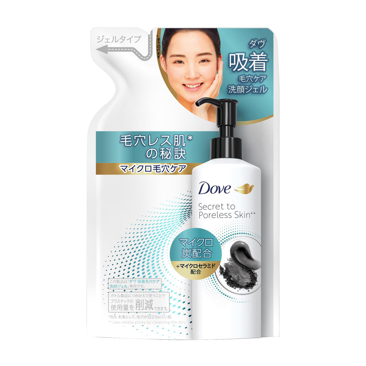 ダヴ 吸着毛穴ケア 洗顔ジェル つめかえ用 140ml