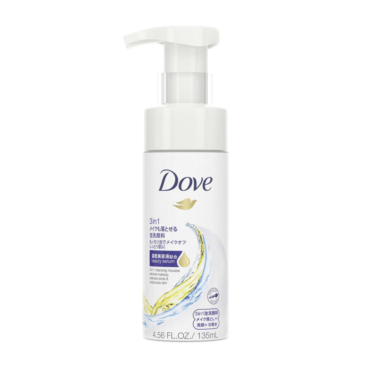 ダヴ 3in1 メイクも落とせる泡洗顔料 135ml