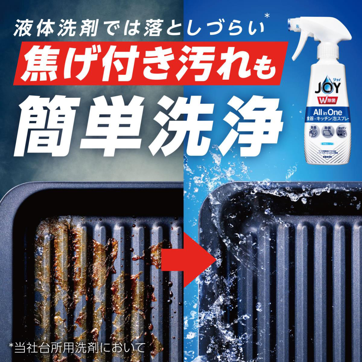 ジョイ W除菌 All in One 食器+キッチン 泡スプレー 微香タイプ 本体 275ml