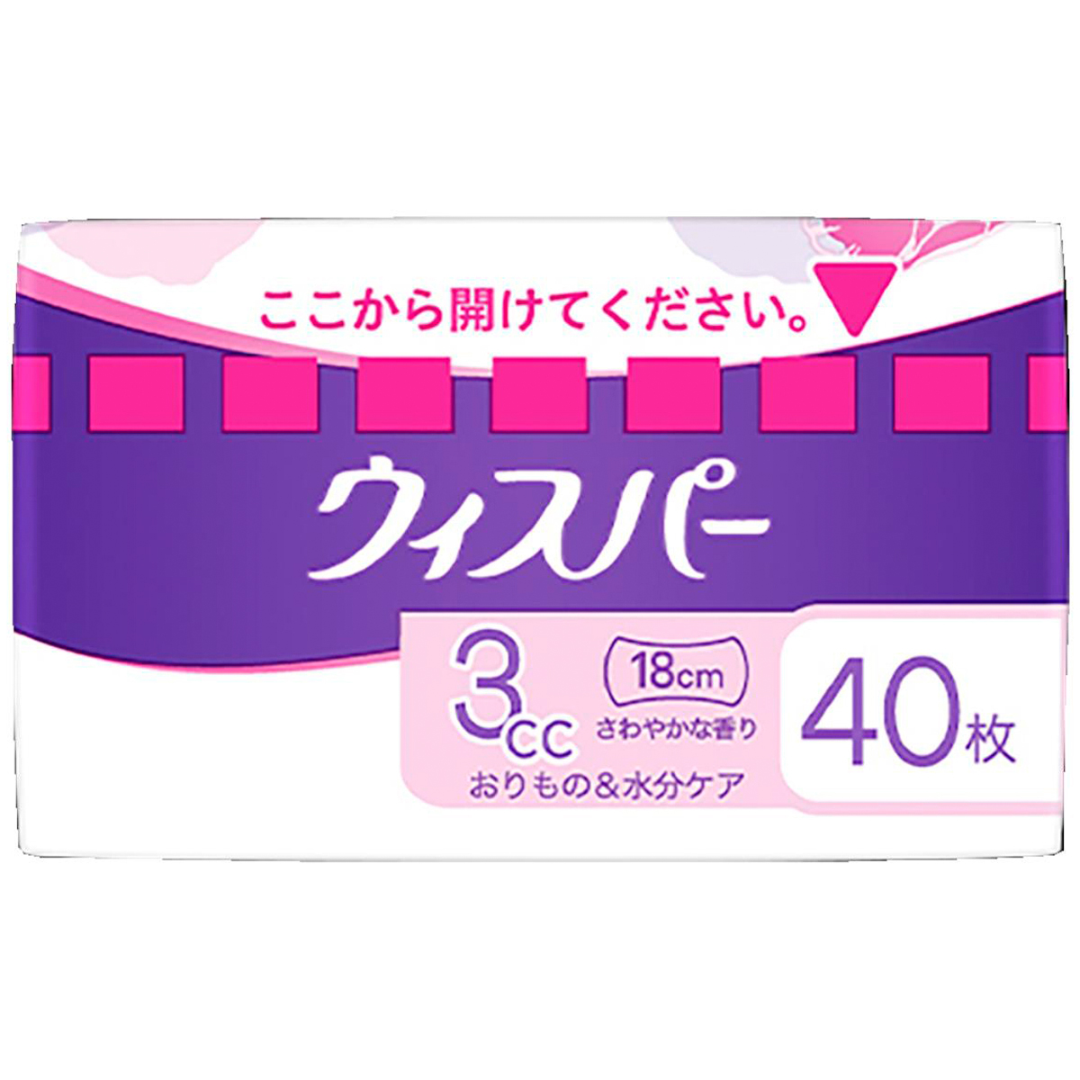 ウィスパー 1枚2役Wガード 3cc おりもの&水分ケア 40枚