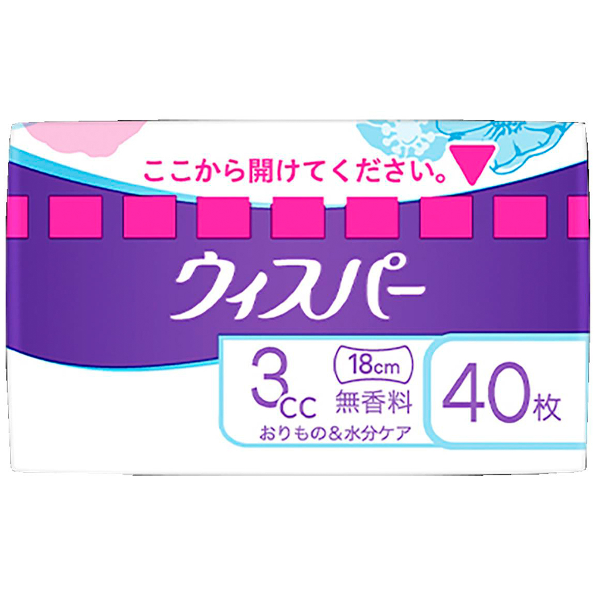 ウィスパー 1枚2役Wガード 3cc 40枚 おりもの&水分ケア 40枚
