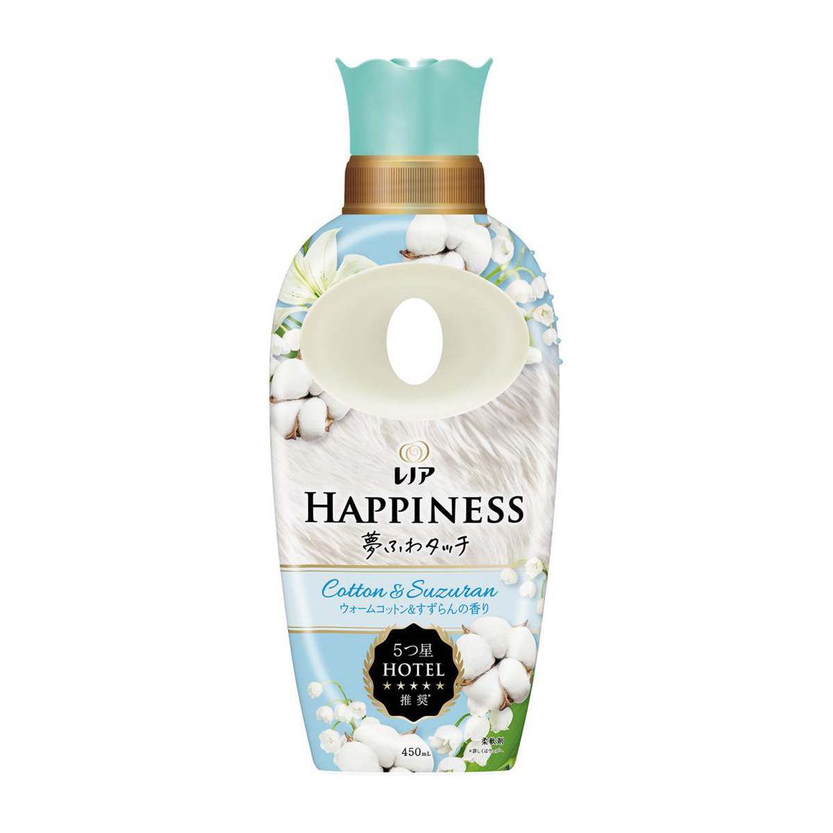 レノア ハピネス 夢ふわタッチ 柔軟剤 ウォームコットン&すずらんの香り 本体 450ml