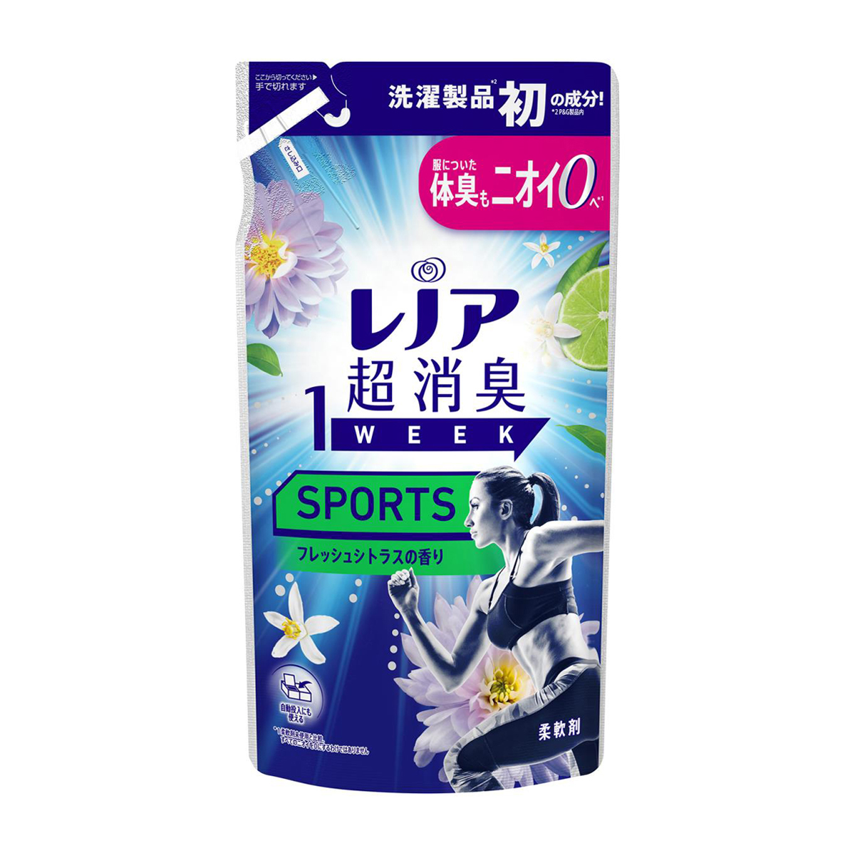 レノア 超消臭1WEEK 柔軟剤 SPORTS フレッシュシトラスの香り 詰め替え 340ml