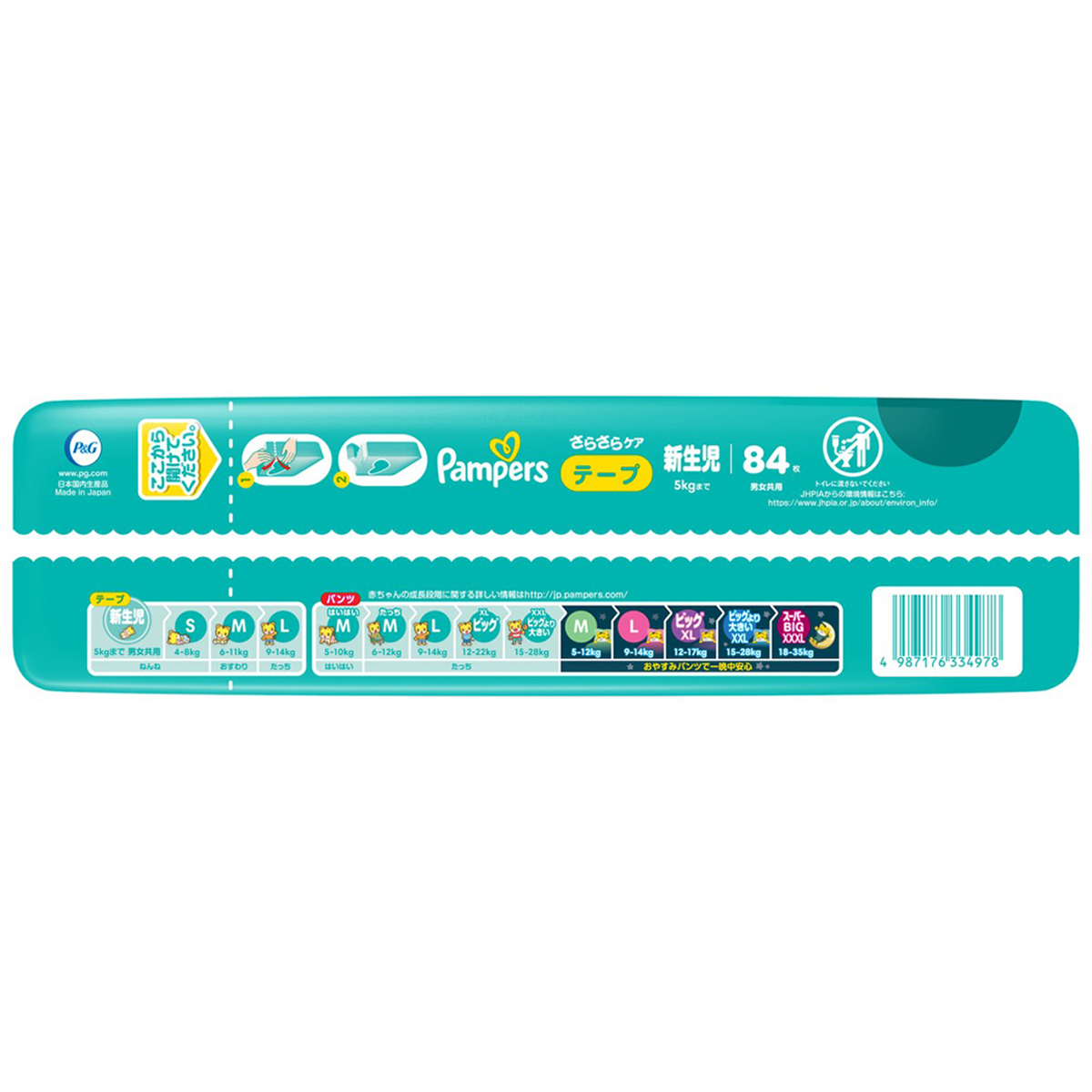 パンパース　さらさらケア　テープ　新生児サイズ（５ｋｇまで）　８４枚