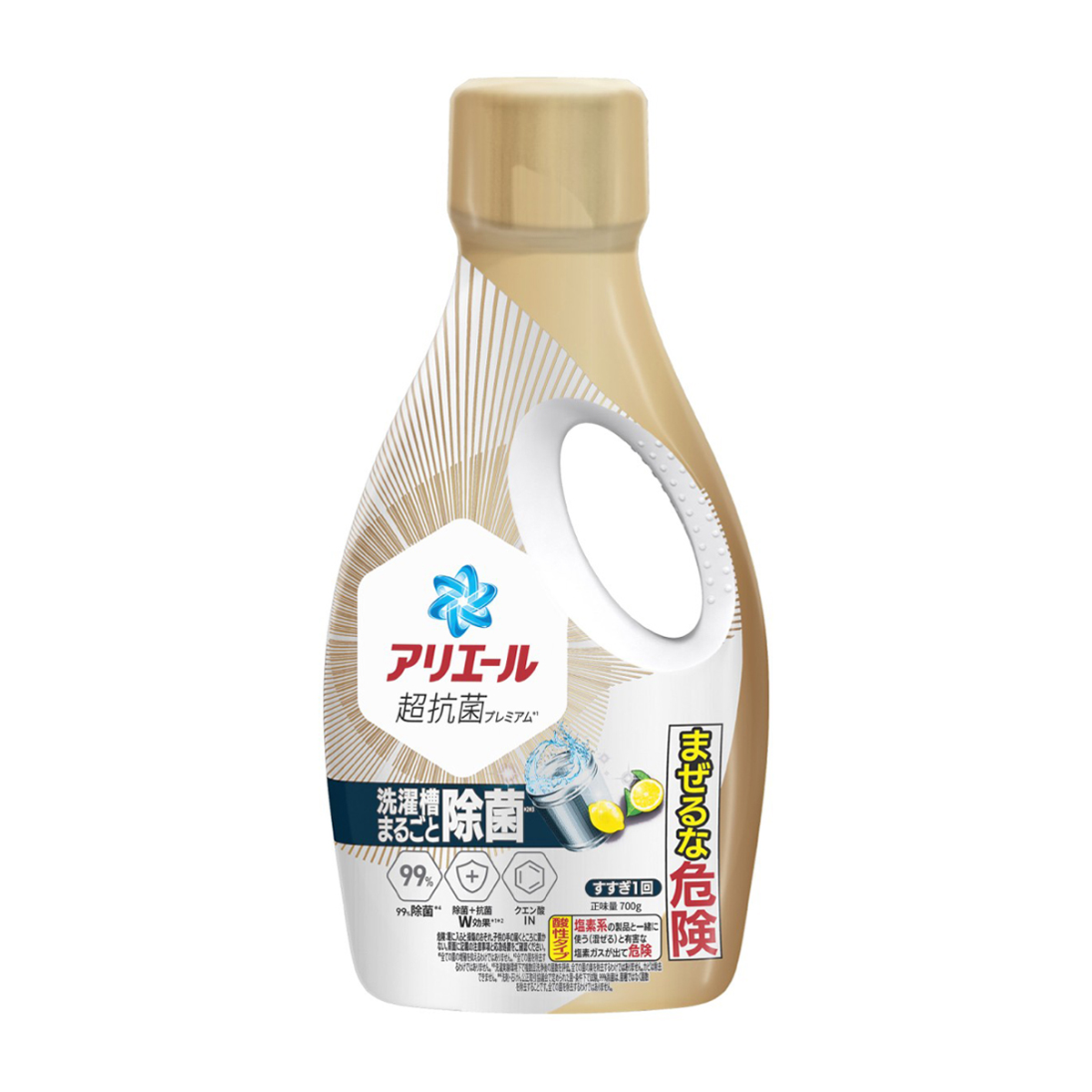 アリエール　洗濯洗剤　液体　超抗菌プレミアム　洗濯槽まるごと除菌　スッキリひかえめな香り　本体　７００ｇ