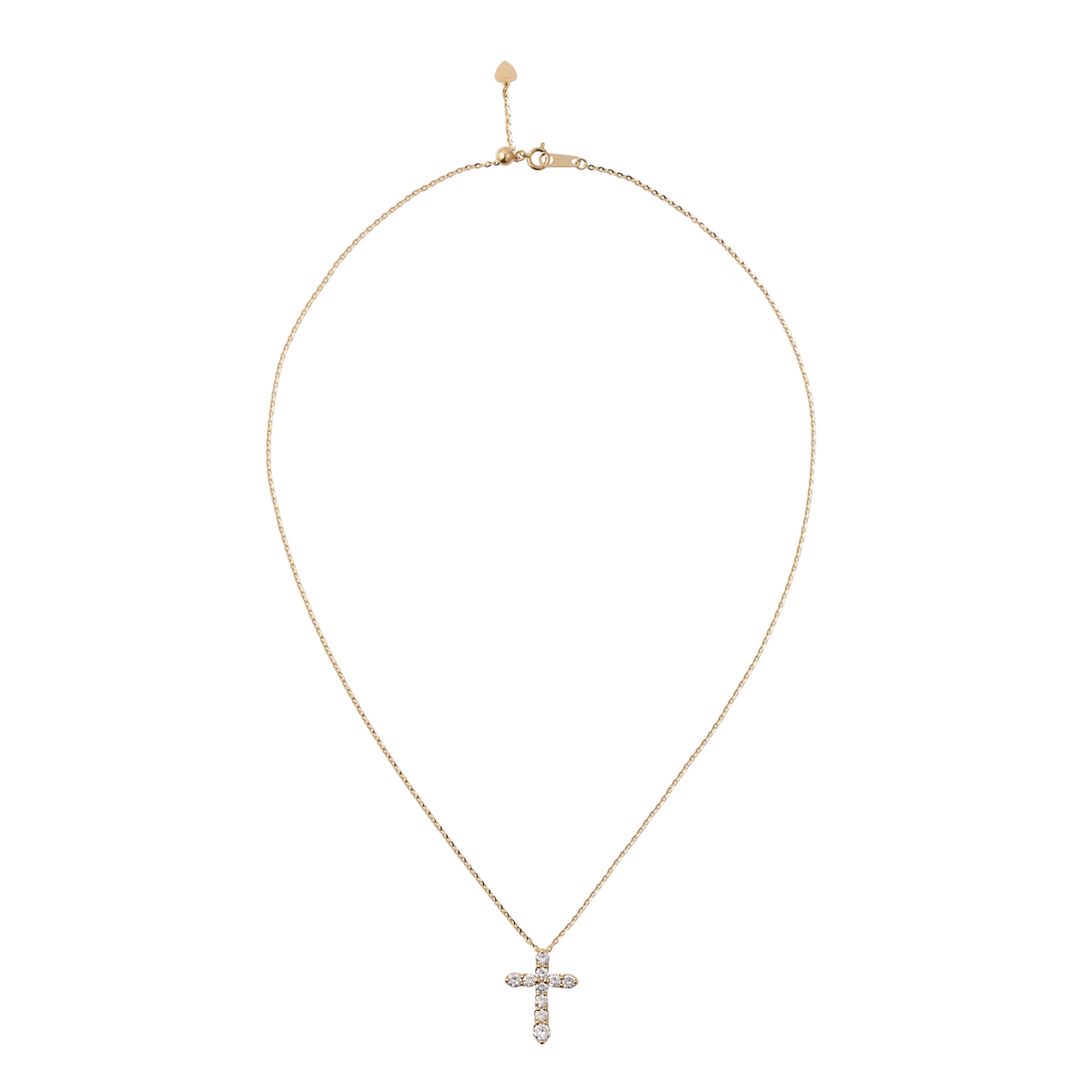 1ct 天然ダイヤモンドK18クロスネックレス