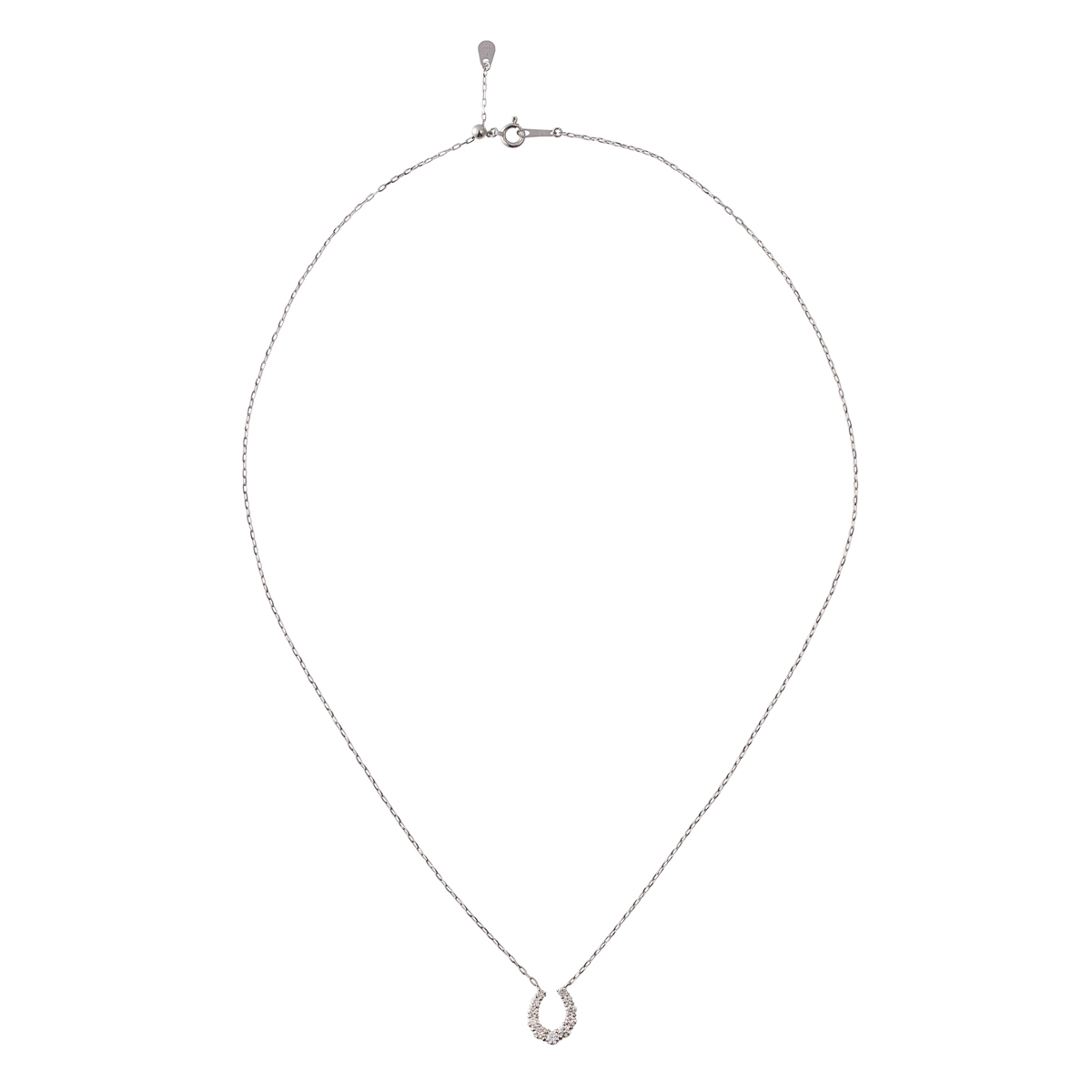 天然ダイヤモンドプラチナ馬蹄ネックレス