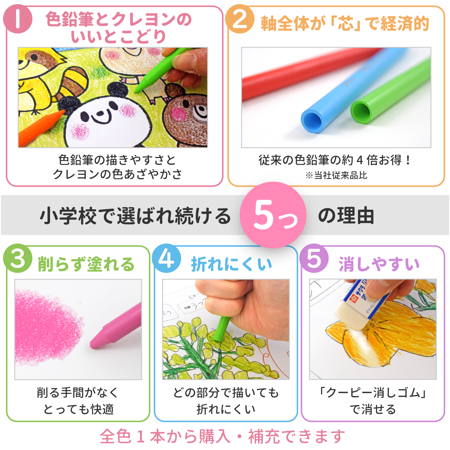 クーピーペンシル１２色　ソフトケース入り