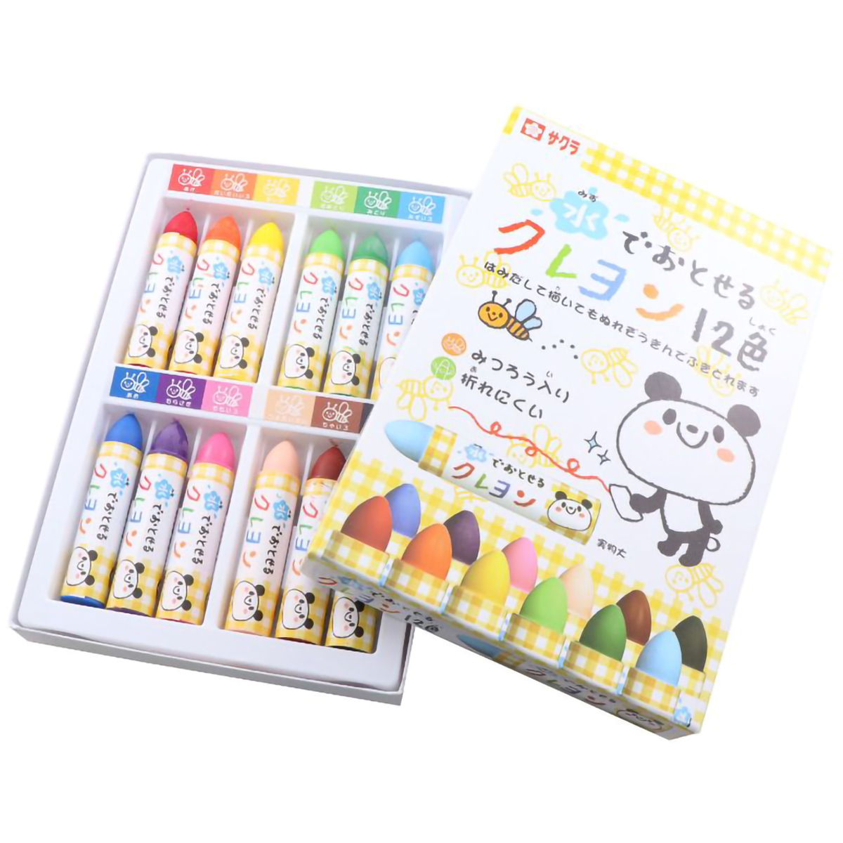 水でおとせるクレヨン12色