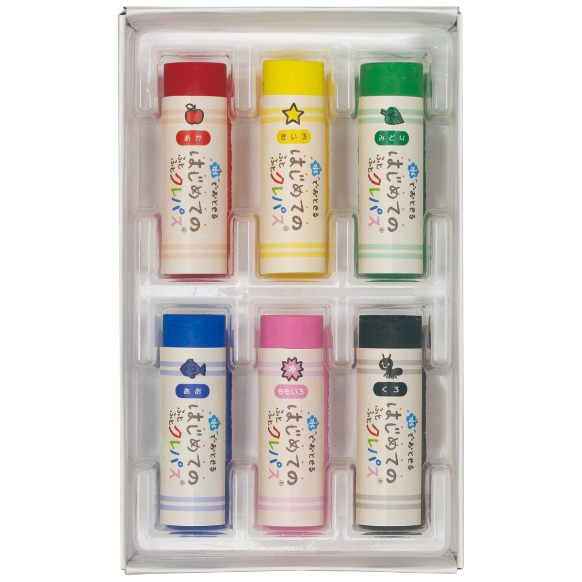 水でおとせるはじめてふとふとクレパス6色